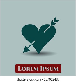 Heart with arrow vector icon