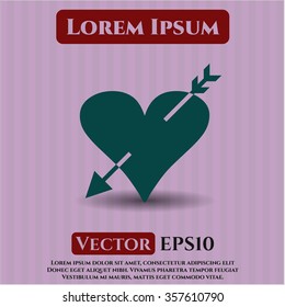 Heart with arrow vector icon
