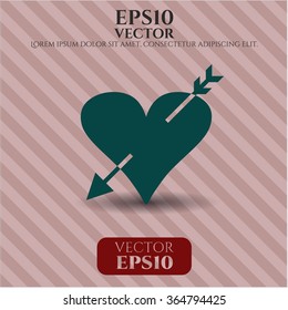 Heart with arrow vector icon