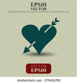 Heart with arrow vector icon