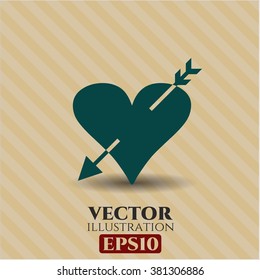 Heart with arrow vector icon
