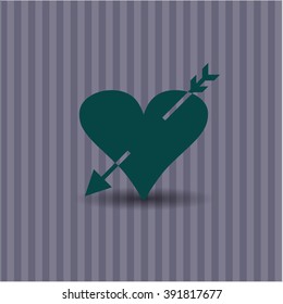 Heart with arrow vector icon