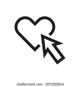 heart with arrow vector icon design template