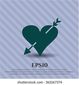 Heart with arrow vector icon or symbol