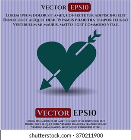 Heart with arrow vector icon or symbol