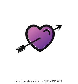 heart arrow vector icon template