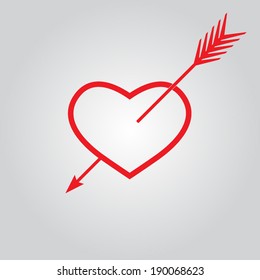 Heart with arrow. Vector Illustration.