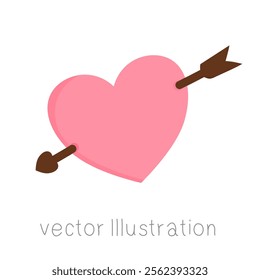 Heart with Arrow vector illustration.