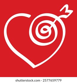 Heart with arrow vector illustration
