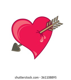 Heart with an arrow -  vector illustration.