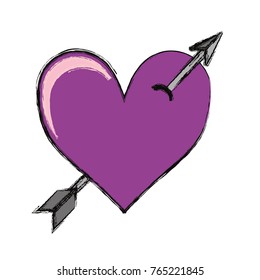 heart with arrow vector illustration