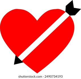 Heart With arrow vector image or clipart