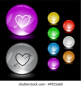 Heart and arrow. Vector interface element.