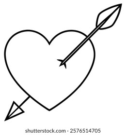 heart with arrow of a vector silhouette (3)