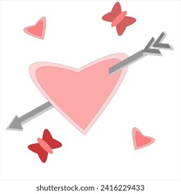 heart and arrow vector simple illustration