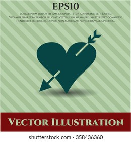 Heart with arrow vector symbol