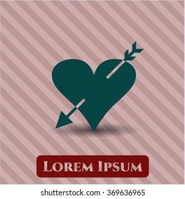 Heart with arrow vector symbol