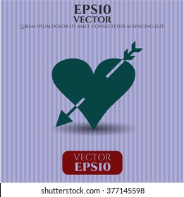 Heart with arrow vector symbol