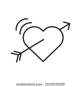 Heart with arrowline icon. vector illustration. EPS10