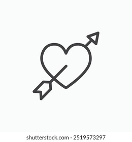 Heart with arrowlinesimple icon in line style.