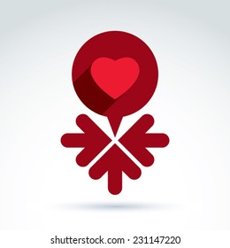 Heart and arrows icon, medical and health organization, vector conceptual stylish symbol for your design.