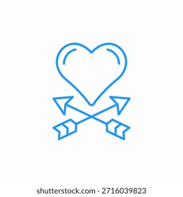 Corazón con flechas icono signo Vector