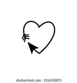 Heart arrows isolated on white background. Vector Illustration
