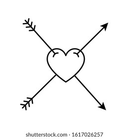 heart with arrows on white background vector illustration design