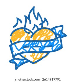 heart art tattoo vintage doodle icon sketch vector. heart art tattoo vintage sign. isolated symbol illustration