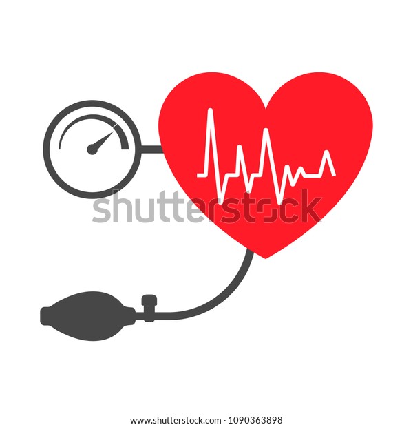 Heart Arterial Blood Pressure Checking Concept Stock Vector (Royalty ...