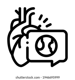heart atherosclerosis line icon vector. heart atherosclerosis sign. isolated contour symbol black illustration