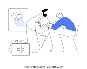 Heart attack abstract concept vector illustration. Elderly man with myocardial infarction, ambulance call, heart attack problem, pensioner with cardiovascular disease symptoms abstract metaphor.