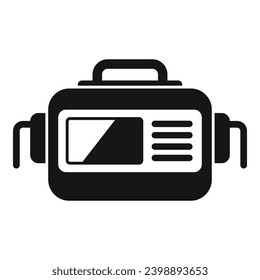 Herzinfarkt Gerät Symbol einfache Vektorgrafik. Moderner Defibrillator. Sicherheit tragbarer Geräte