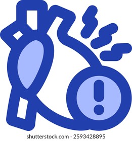 heart attack blue style icon design