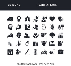 Ataque al corazón. Colección de iconos monocromos perfectamente simples para el diseño web, aplicación y los proyectos más modernos. Envase universal de signos clásicos para la categoría Medicina.