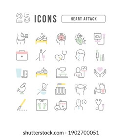 Herzanfall. Sammlung von perfekt dünnen Symbolen für Webdesign, App und modernste Projekte. Das Kit der Zeichen für die Kategorie Medicine.
