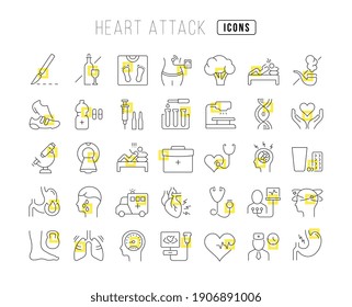Ataque al corazón. Colección de iconos perfectamente delgados para el diseño web, aplicación y los proyectos más modernos. El kit de signos para la categoría Medicina.