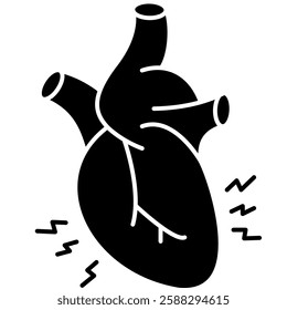 Heart Attack Icon, Chest Pain
