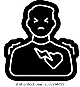 Heart Attack Icon, Chest Pain