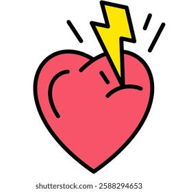 Heart Attack Icon, Chest Pain