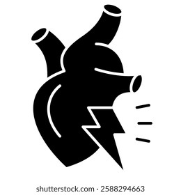 Heart Attack Icon, Chest Pain
