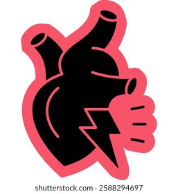 Heart Attack Icon, Chest Pain