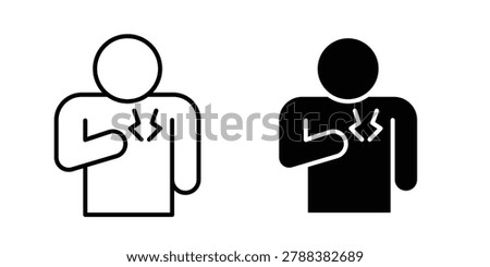 Heart attack icon design. Black outline pictogram