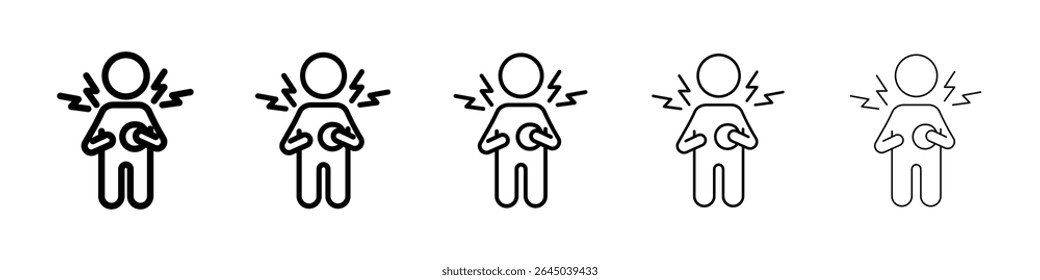 Heart attack icon filled flat sign concept for web design.