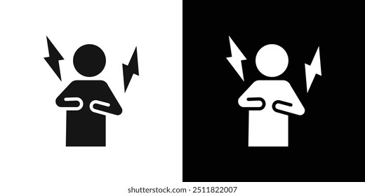 Icono de ataque cardíaco Conjunto de relleno plano colección