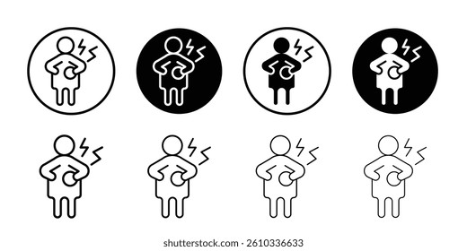 Heart attack icon Flat fill set collection