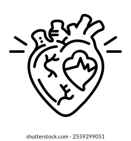 Heart attack icon in line style 