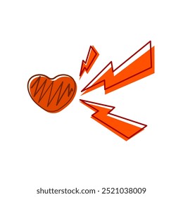 Icono de ataque cardíaco sobre fondo aislado.
