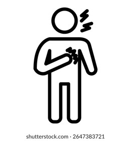 Signo de conjunto de contorno de icono de ataque cardíaco
