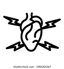 Heart attack icon. Outline Heart attack vector icon for web design isolated on white background